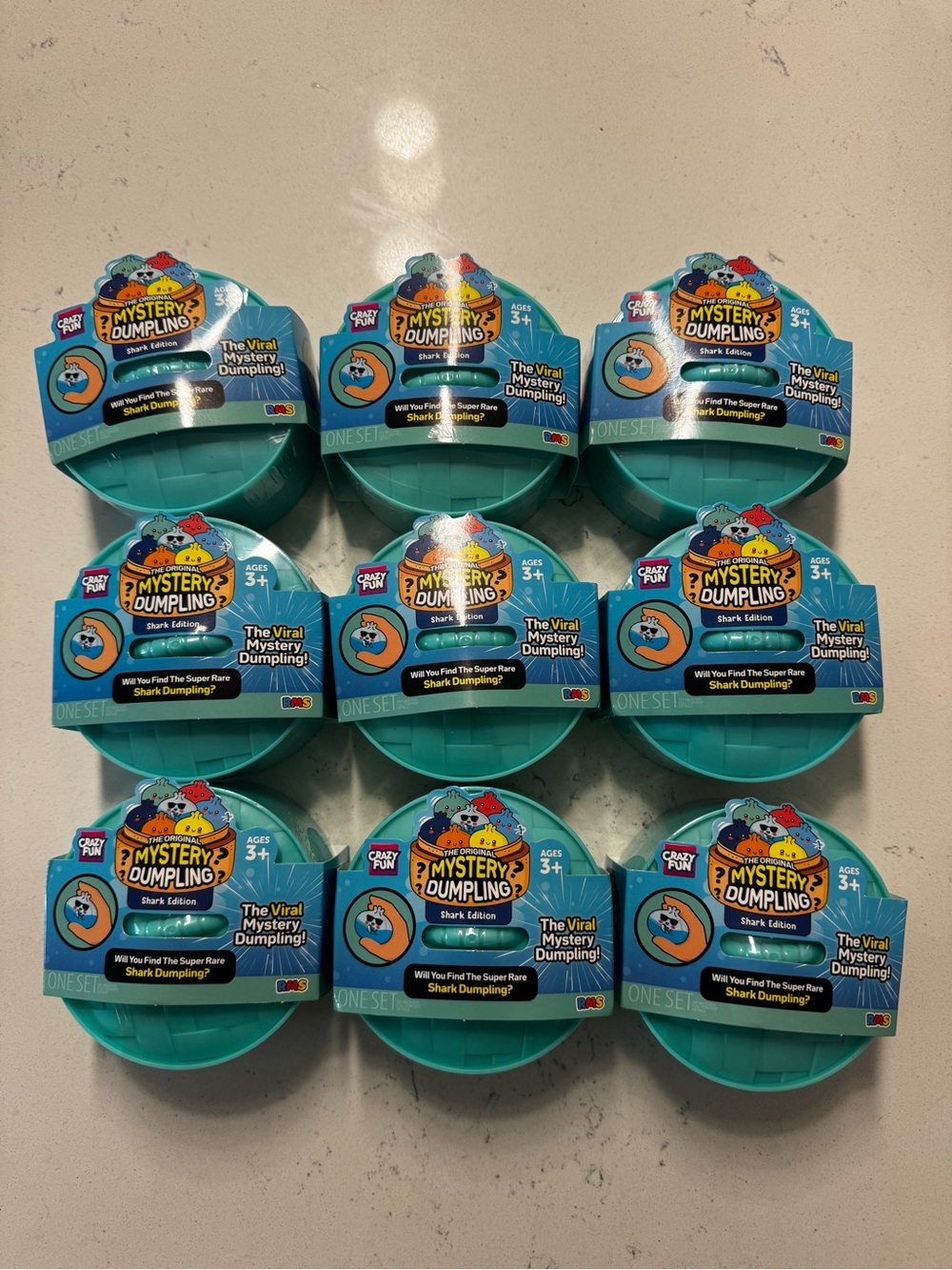 Set of 9 brand new Crazy Fun RMS Squishy Mystery Shark Dumplings